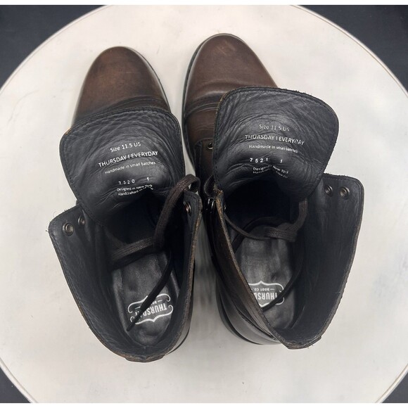 Thursday Captain Brown Leather Cap Toe Boots Fit Men’s 9.5-10 See Measurements main image 12